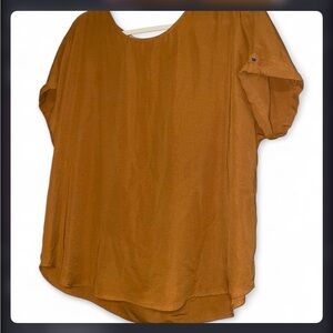 Maurices Women's Short Sleeve Tunic in Rust Brown - Office Business Casual